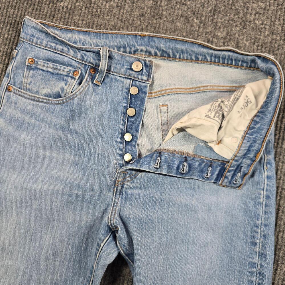 Levi's 501 S Skinny Jeans Mens 30x32 Blue Light Wash Slim Denim Button Fly 32x27